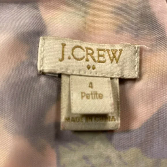 J.Crew Women Size 4 Petite Blue Floral Gallery Dress - Picture 3 of 6